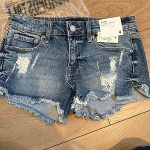Aeropostale Frayed Hem Jean Shorts